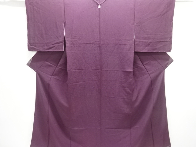 織柄一つ紋色無地着物